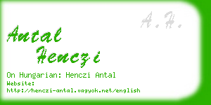 antal henczi business card